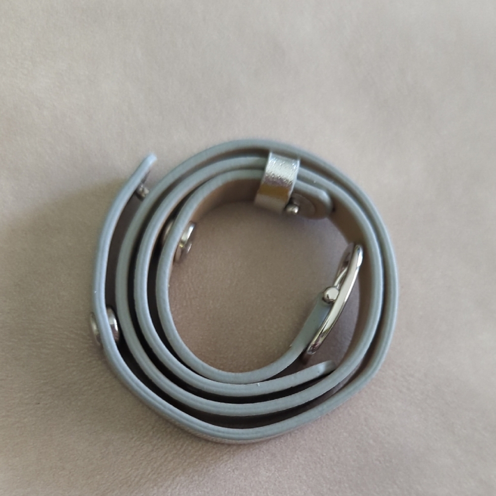 Gray Leather Origami Owl Wrap Bracelet